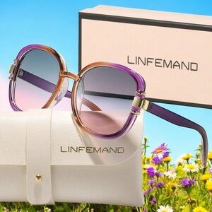 NWT Purple Oval Oversized Sunglasses